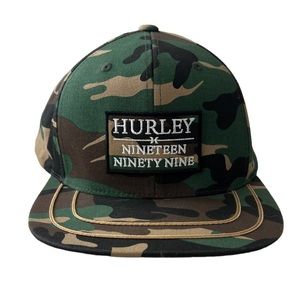 Hurley Nineteen Ninety Nine Sample Hat Cap Snapback Yupoong Spellout Logo Camo